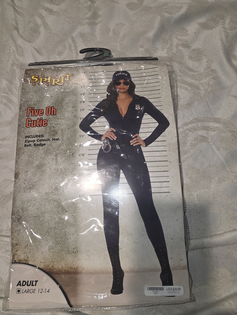 Spirit Black Women's Zipper Catsuit Police Costume